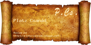 Platz Csanád névjegykártya